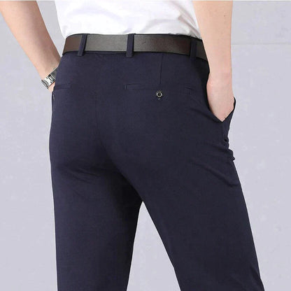 Pantalones clásicos de tiro alto para hombre-13