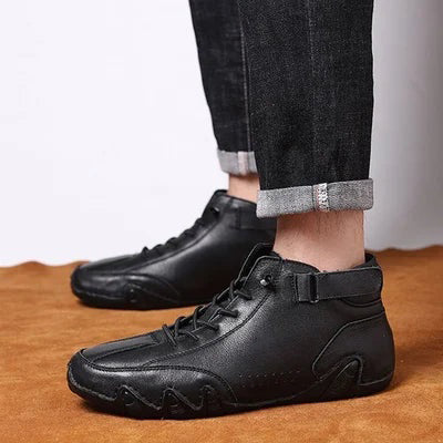 Botas de hombre de ante italiano con velcro - Transpirable y cómodo-7