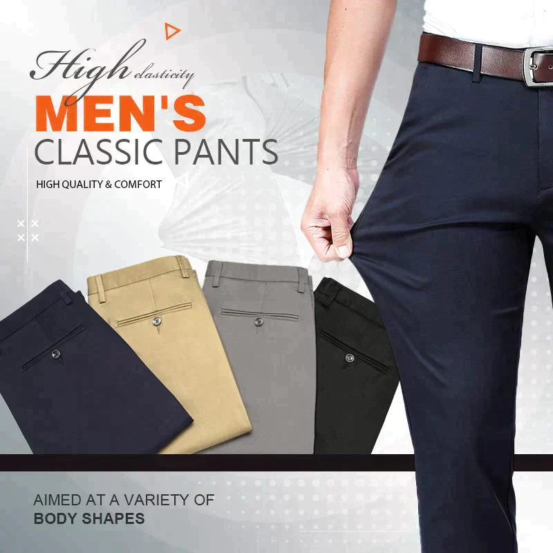 Pantalones clásicos de tiro alto para hombre-4