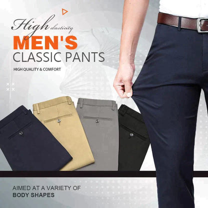 Pantalones clásicos de tiro alto para hombre-4