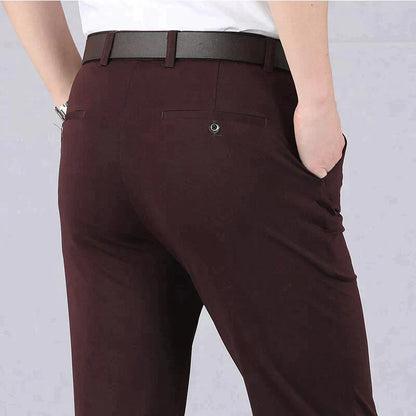 Pantalones clásicos de tiro alto para hombre-10