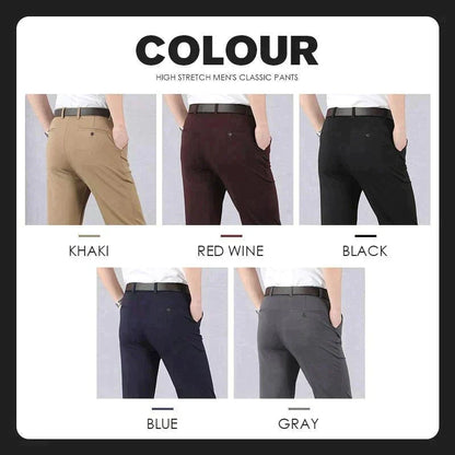 Pantalones clásicos de tiro alto para hombre-9