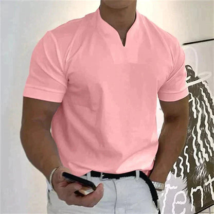 🎁Venta Caliente 49% OFF⏳2024 hombre moda holgada cuello V manga corta verano-7