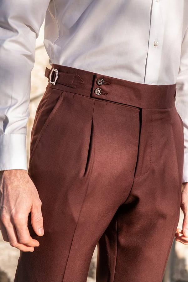 Pantalones casuales rectos de color liso para hombre