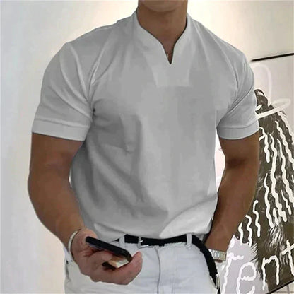 🎁Venta Caliente 49% OFF⏳2024 hombre moda holgada cuello V manga corta verano-9