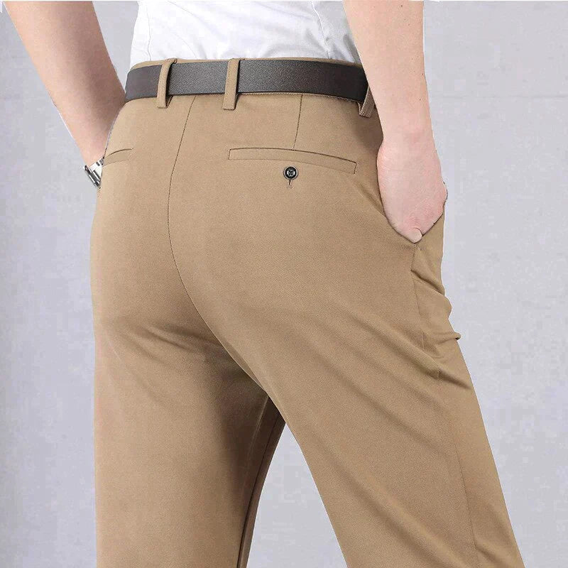 Pantalones clásicos de tiro alto para hombre-11