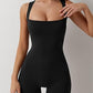 🔥HEISSER SALE 49 % RABATT🔥Damen-Jumpsuit mit geripptem, quadratischem Ausschnitt und Stretch-Shorts