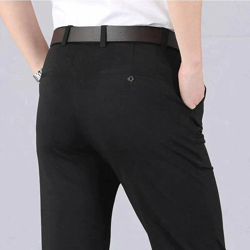 Pantalones clásicos de tiro alto para hombre-14