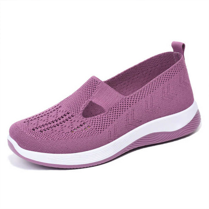 Zapatos ortopédicos transpirables para mujer con suela blanda tejida
