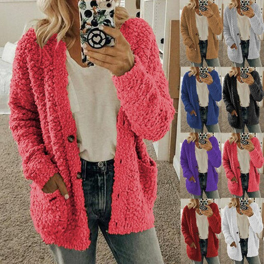 🔥Último día 49% de descuento - Otoño e Invierno Plus Size Cardigan Casual Chaqueta Corta de Terciopelo