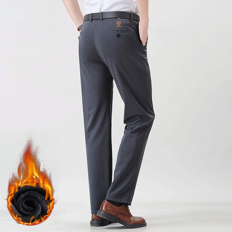 Pantalones de traje elásticos con forro de felpa para hombre a la moda🔥COMPRA 2 ENVÍO GRATIS🔥