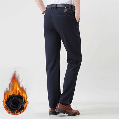 Pantalones de traje elásticos con forro de felpa para hombre a la moda🔥COMPRA 2 ENVÍO GRATIS🔥