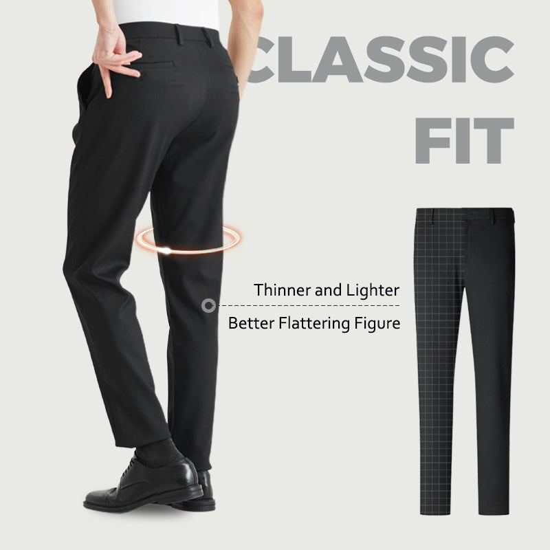 Pantalones Rectos Clásicos de Cintura Elástica para Hombre