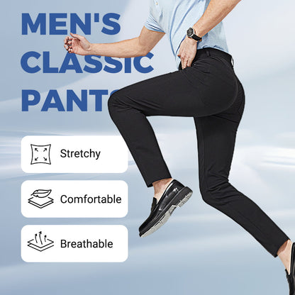 Pantalones Rectos Clásicos de Cintura Elástica para Hombre