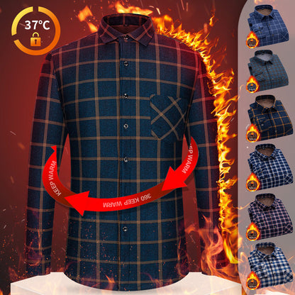 Camisa de Cuadros con Botones y Forro para Hombre