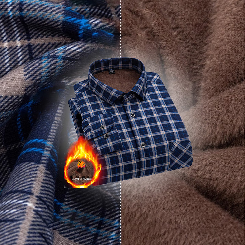 Camisa de Cuadros con Botones y Forro para Hombre