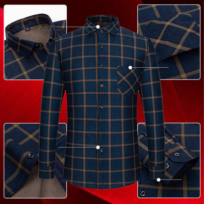 Camisa de Cuadros con Botones y Forro para Hombre