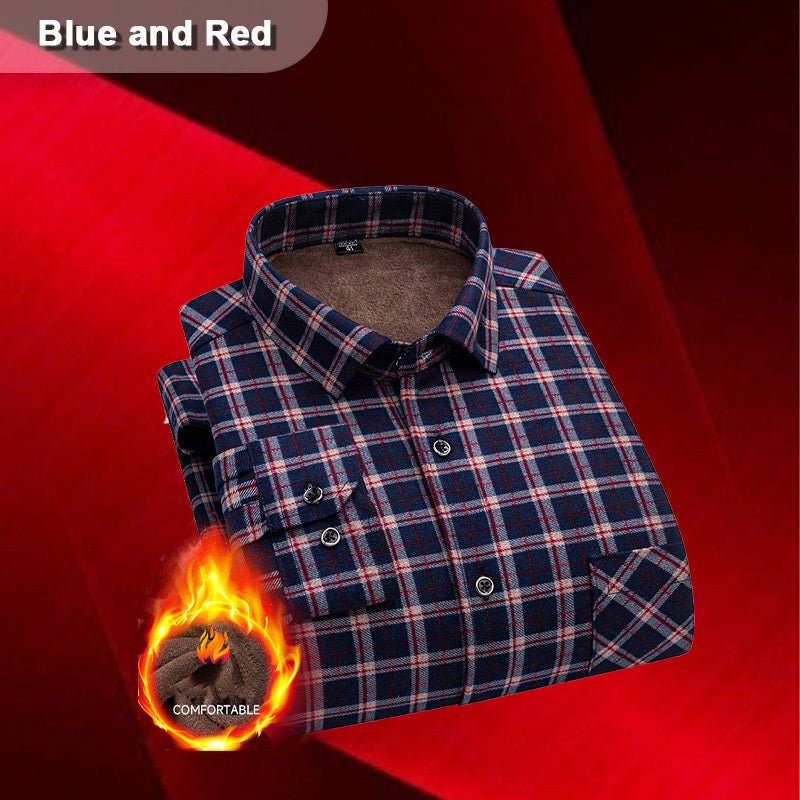 Camisa de Cuadros con Botones y Forro para Hombre