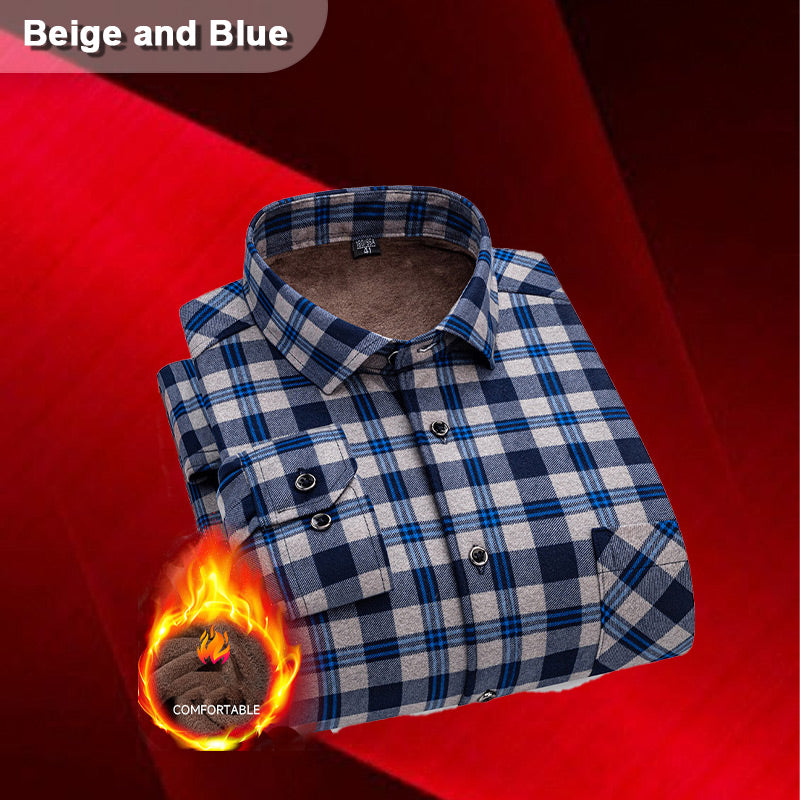 Camisa de Cuadros con Botones y Forro para Hombre