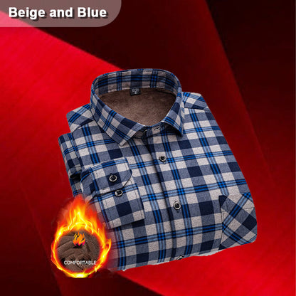 Camisa de Cuadros con Botones y Forro para Hombre