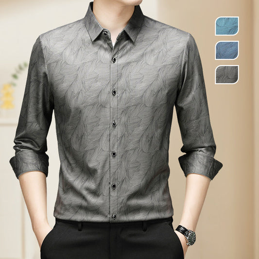 Camisa de negocios casual para hombres, resistente a las arrugas.