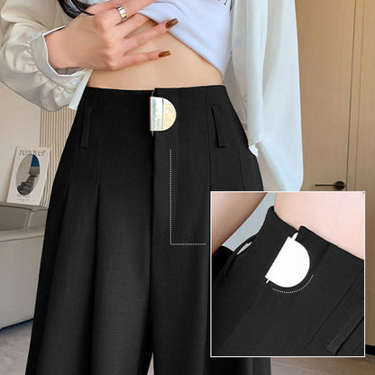 Pantalones de Traje de Pierna Ancha de Cintura Alta para Mujer