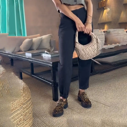 Casual Effen Kleur Enkellange Pantalon voor Dames