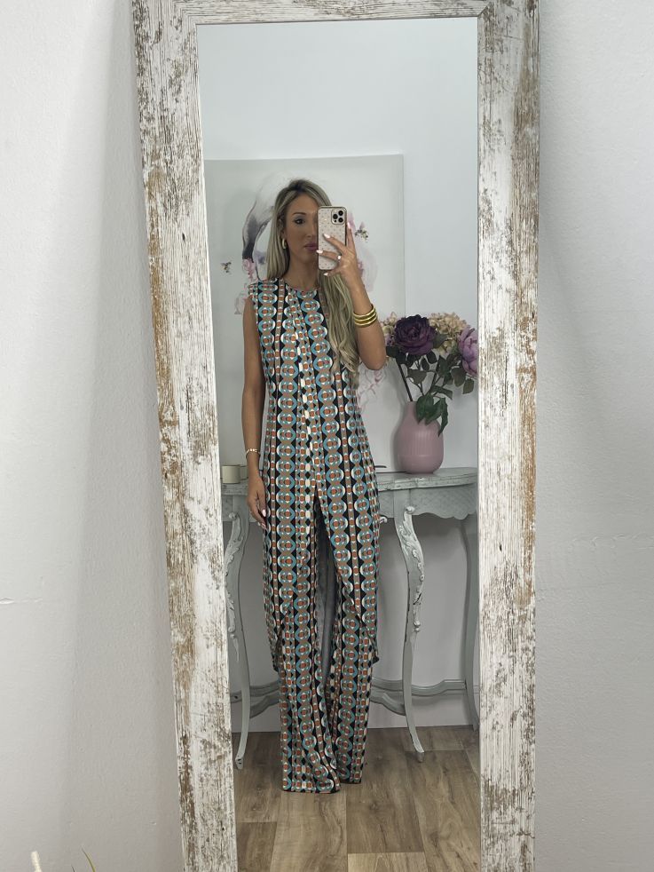 Nieuwe Aankomst Abstract Gedrukt Comfy Kostuum Voor Vrouwen