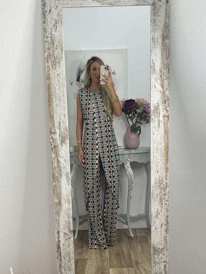 Nieuwe Aankomst Abstract Gedrukt Comfy Kostuum Voor Vrouwen