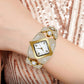 Reloj de cuarzo retro para mujer con brillantes strass