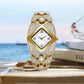 Reloj de cuarzo retro para mujer con brillantes strass