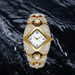 Reloj de cuarzo retro para mujer con brillantes strass