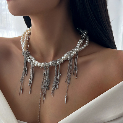 🔥2025 HOT SALE fashion products  Vintage Pearl Tassel Necklace