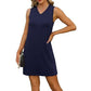 Architektonische Eleganz trifft Alltagstauglichkeit-Trägerkleid im Mini-Look mit V-Ausschnitt für Damen