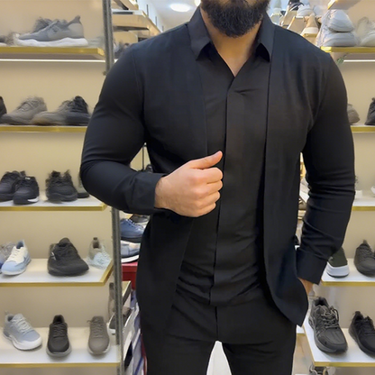 Camisa de dos piezas simulada para hombre