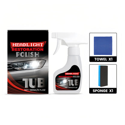 Restaurador profesional de faros de coche de 180 ml con esponja
