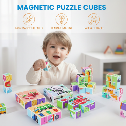 🖤❤️Black Friday SALE 50% OFF💥Magnetische 3D-Würfel-Puzzleblöcke für Kinder