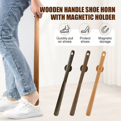 Schuhlöffel aus Holz mit magnetischem Halter