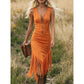 🔥Neu für 2026 – 50 % Rabatt!🤠Retro-Western Kleid mit Fransen, ärmellos & tailliert – Fransen-Saum, Frontreißverschluss, Cowgirl-Stil