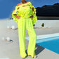 Damen zweiteiliges Set: Top mit Cutouts und Bandeau-Jumpsuit